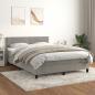 Preview: ARDEBO.de - Boxspringbett mit Matratze Hellgrau 140x190 cm Samt