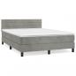 Preview: Boxspringbett mit Matratze Hellgrau 140x190 cm Samt