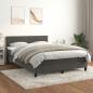 Preview: ARDEBO.de - Boxspringbett mit Matratze Dunkelgrau 140x190 cm Samt