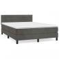 Preview: Boxspringbett mit Matratze Dunkelgrau 140x190 cm Samt