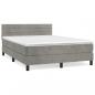 Preview: Boxspringbett mit Matratze Hellgrau 140x200 cm Samt