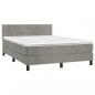 Preview: Boxspringbett mit Matratze Hellgrau 140x200 cm Samt