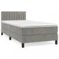 Preview: Boxspringbett mit Matratze Hellgrau 100x200 cm Samt