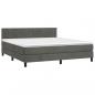 Preview: Boxspringbett mit Matratze Dunkelgrau 160x200 cm Samt