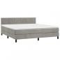 Preview: Boxspringbett mit Matratze Hellgrau 180x200 cm Samt