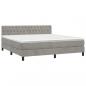 Preview: Boxspringbett mit Matratze Hellgrau 180x200 cm Samt