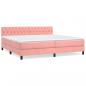 Preview: Boxspringbett mit Matratze Rosa 200x200 cm Samt