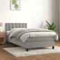 Preview: ARDEBO.de - Boxspringbett mit Matratze Hellgrau 90x200 cm Samt