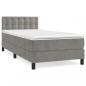 Preview: Boxspringbett mit Matratze Hellgrau 90x200 cm Samt