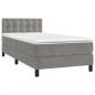 Preview: Boxspringbett mit Matratze Hellgrau 90x200 cm Samt