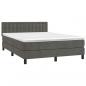 Preview: Boxspringbett mit Matratze Dunkelgrau 140x190 cm Samt