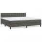 Preview: Boxspringbett mit Matratze Dunkelgrau 200x200 cm Samt