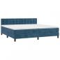 Preview: Boxspringbett mit Matratze Dunkelblau 200x200 cm Samt