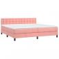 Preview: Boxspringbett mit Matratze Rosa 200x200 cm Samt