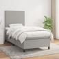 Preview: ARDEBO.de - Boxspringbett mit Matratze Hellgrau 80x200 cm Stoff