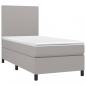 Preview: Boxspringbett mit Matratze Hellgrau 80x200 cm Stoff