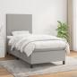 Preview: ARDEBO.de - Boxspringbett mit Matratze Hellgrau 90x190 cm Stoff