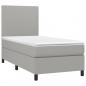 Preview: Boxspringbett mit Matratze Hellgrau 90x190 cm Stoff