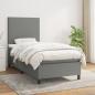 Preview: ARDEBO.de - Boxspringbett mit Matratze Dunkelgrau 90x190 cm Stoff