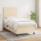 Preview: ARDEBO.de - Boxspringbett mit Matratze Creme 90x190 cm Stoff