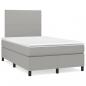 Preview: Boxspringbett mit Matratze Hellgrau 120x200 cm Stoff