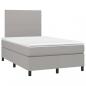 Preview: Boxspringbett mit Matratze Hellgrau 120x200 cm Stoff