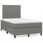 Preview: Boxspringbett mit Matratze Dunkelgrau 120x200 cm Stoff