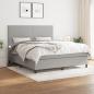 Preview: ARDEBO.de - Boxspringbett mit Matratze Hellgrau 160x200 cm Stoff