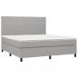 Preview: Boxspringbett mit Matratze Hellgrau 160x200 cm Stoff