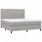 Preview: Boxspringbett mit Matratze Hellgrau 180x200 cm Stoff