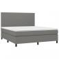 Preview: Boxspringbett mit Matratze Dunkelgrau 180x200 cm Stoff