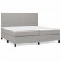 Preview: Boxspringbett mit Matratze Hellgrau 200x200 cm Stoff