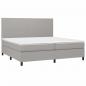 Preview: Boxspringbett mit Matratze Hellgrau 200x200 cm Stoff