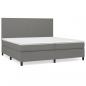 Preview: Boxspringbett mit Matratze Dunkelgrau 200x200 cm Stoff