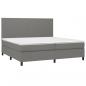 Preview: Boxspringbett mit Matratze Dunkelgrau 200x200 cm Stoff