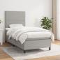 Preview: ARDEBO.de - Boxspringbett mit Matratze Hellgrau 100x200 cm Stoff