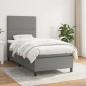 Preview: ARDEBO.de - Boxspringbett mit Matratze Dunkelgrau 100x200 cm Stoff