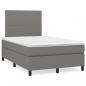 Preview: Boxspringbett mit Matratze Dunkelgrau 120x200 cm Stoff