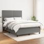 Preview: ARDEBO.de - Boxspringbett mit Matratze Dunkelgrau 140x190 cm Stoff