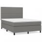 Preview: Boxspringbett mit Matratze Dunkelgrau 140x190 cm Stoff