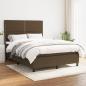 Preview: ARDEBO.de - Boxspringbett mit Matratze Dunkelbraun 140x200 cm Stoff