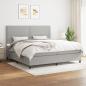 Preview: ARDEBO.de - Boxspringbett mit Matratze Hellgrau 200x200 cm Stoff