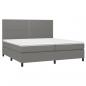 Preview: Boxspringbett mit Matratze Dunkelgrau 200x200 cm Stoff