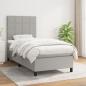 Preview: ARDEBO.de - Boxspringbett mit Matratze Hellgrau 80x200 cm Stoff