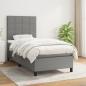 Preview: ARDEBO.de - Boxspringbett mit Matratze Dunkelgrau 80x200 cm Stoff