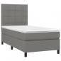 Preview: Boxspringbett mit Matratze Dunkelgrau 80x200 cm Stoff