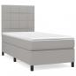 Preview: Boxspringbett mit Matratze Hellgrau 90x190 cm Stoff