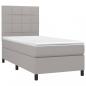 Preview: Boxspringbett mit Matratze Hellgrau 90x190 cm Stoff