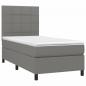 Preview: Boxspringbett mit Matratze Dunkelgrau 90x190 cm Stoff