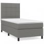 Preview: Boxspringbett mit Matratze Dunkelgrau 90x200 cm Stoff